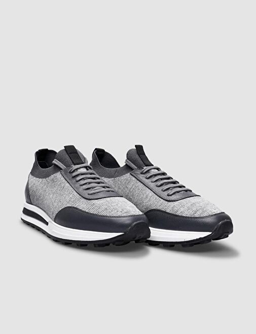 Cabani Ayakkabı Gri Erkek deri Sneaker 30026 - Görsel 3