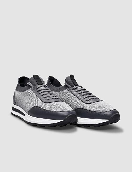 Triko Gri Bağcıklı Erkek Spor Ayakkabı - Görsel 3