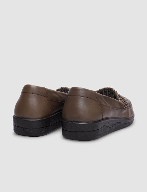 Hakiki Deri Vizon Desenli Kadın Comfort Ayakkabı - Görsel 4