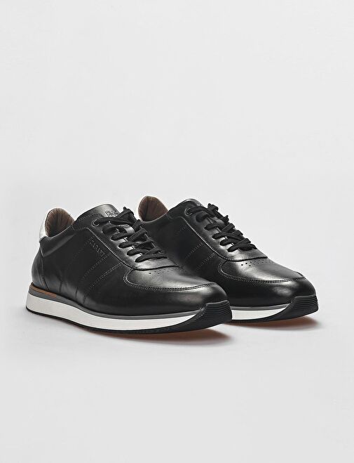 Cabani Ayakkabı Siyah-Beyaz Erkek Deri Sneaker 122823R - Görsel 3