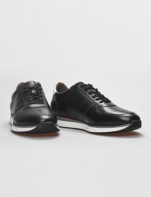 Cabani Ayakkabı Siyah-Beyaz Erkek Deri Sneaker 122823R - Görsel 5