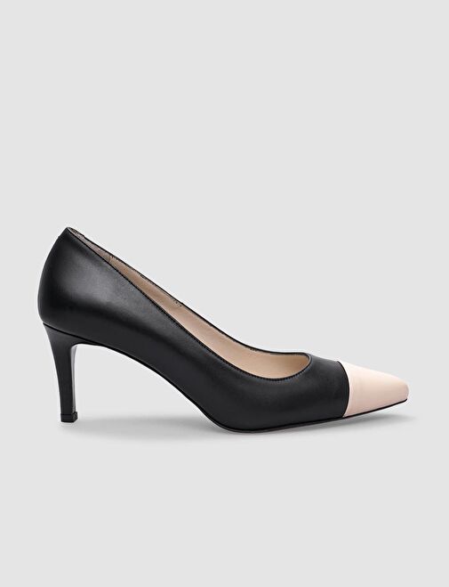 %100 Hakiki Deri Siyah Kadın Stiletto - Görsel 2