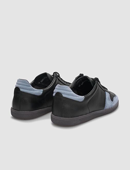 Hakiki Deri Siyah Bağcıklı Kadın Spor Ayakkabı - Görsel 4