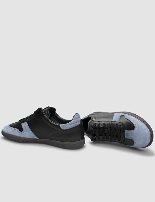 Hakiki Deri Siyah Bağcıklı Kadın Spor Ayakkabı - Görsel 5