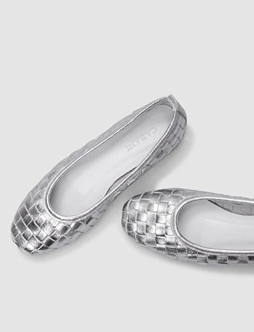 %100 Hakiki Deri Gri Kadın Babet - Görsel 5