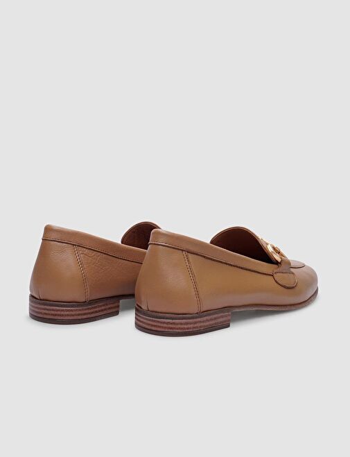 %100 Hakiki Deri Taba Toka Detaylı Kadın Günlük Ayakkabı - Görsel 4