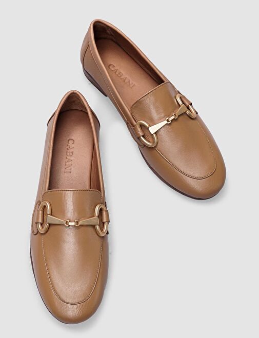 %100 Hakiki Deri Taba Toka Detaylı Kadın Günlük Ayakkabı - Görsel 5