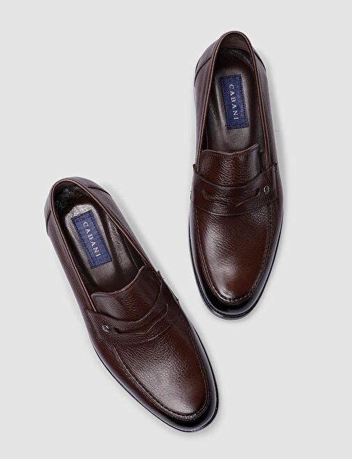 %100 Hakiki Deri Kahverengi Erkek Klasik Ayakkabı - Görsel 5