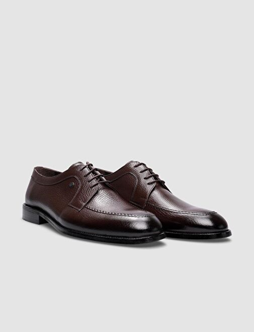 Hakiki Deri Kahverengi Bağcıklı Erkek Klasik Ayakkabı - Görsel 3