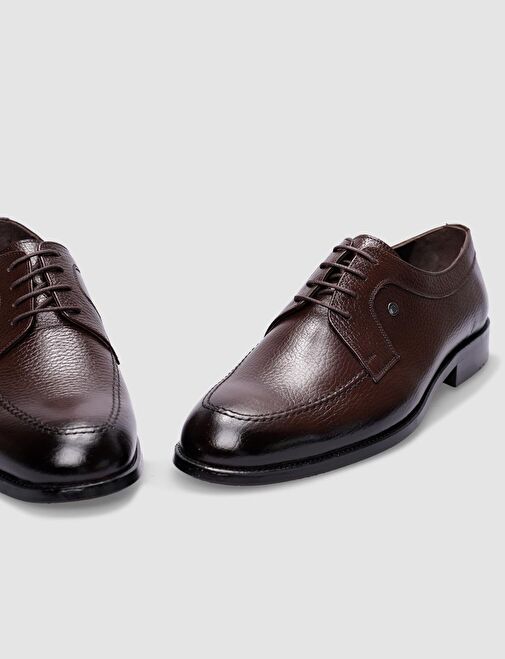 Hakiki Deri Kahverengi Bağcıklı Erkek Klasik Ayakkabı - Görsel 5