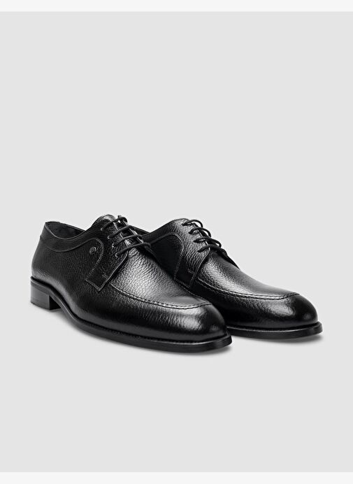 Hakiki Deri Siyah Bağcıklı Erkek Klasik Ayakkabı - Görsel 3