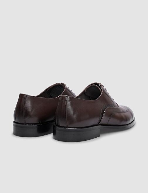Hakiki Deri Kahverengi Bağcıklı Erkek Klasik Ayakkabı - Görsel 4