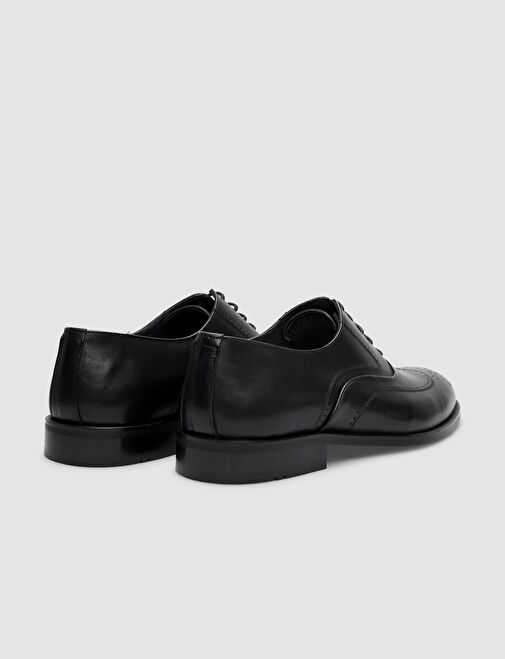 Hakiki Deri Siyah Bağcıklı Erkek Klasik Ayakkabı - Görsel 5