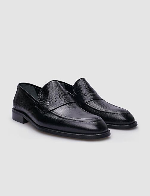 %100 Hakiki Deri Siyah Erkek Klasik Ayakkabı - Görsel 3