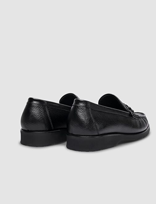 %100 Hakiki Deri Siyah Tokalı Erkek Klasik Ayakkabı - Görsel 4