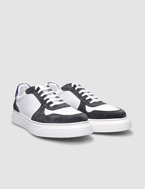 Cabani Ayakkabı Beyaz-Gri Erkek Deri Sneaker 124572 - Görsel 3