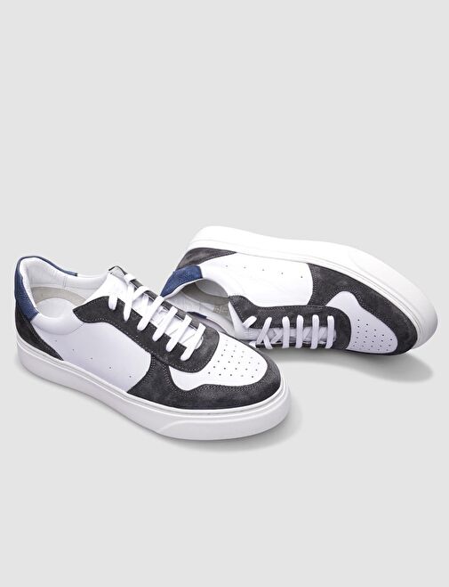 Cabani Ayakkabı Beyaz-Gri Erkek Deri Sneaker 124572 - Görsel 5