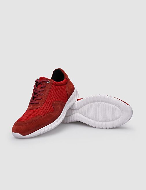 Triko Kırmızı Bağcıklı Erkek Spor Ayakkabı - Görsel 5