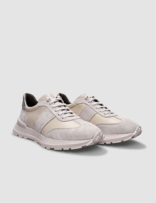 Cabani Ayakkabı Bej Kadın Deri Sneaker 124603 - Görsel 3