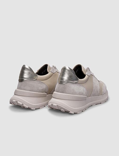 Cabani Ayakkabı Bej Kadın Deri Sneaker 124603 - Görsel 4