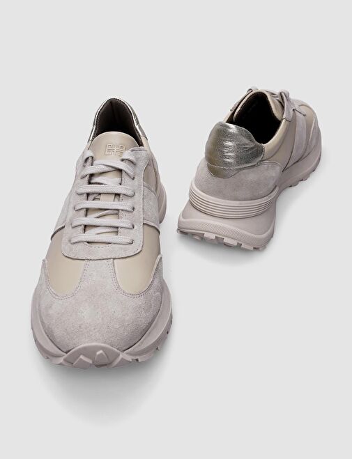 Cabani Ayakkabı Bej Kadın Deri Sneaker 124603 - Görsel 5