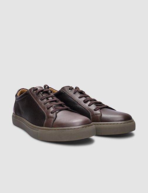Cabani Ayakkabı Kahverengi Erkek Deri Sneaker 124291R - Görsel 3