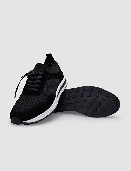 Triko Siyah Bağcıklı Erkek Spor Ayakkabı - Görsel 5