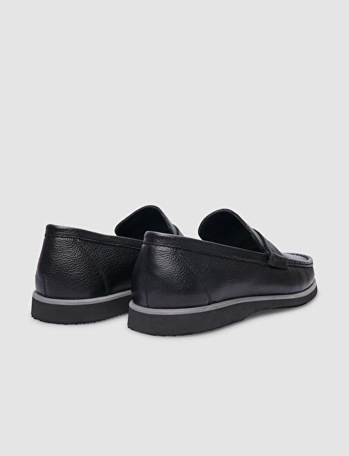 Hakiki Deri Siyah Erkek Günlük Ayakkabı - Görsel 4