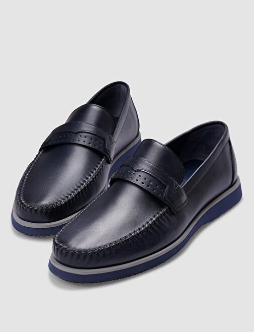 Cabani Ayakkabı Lacivert Erkek Deri Günlük Ayakkabı 29869 - Görsel 5