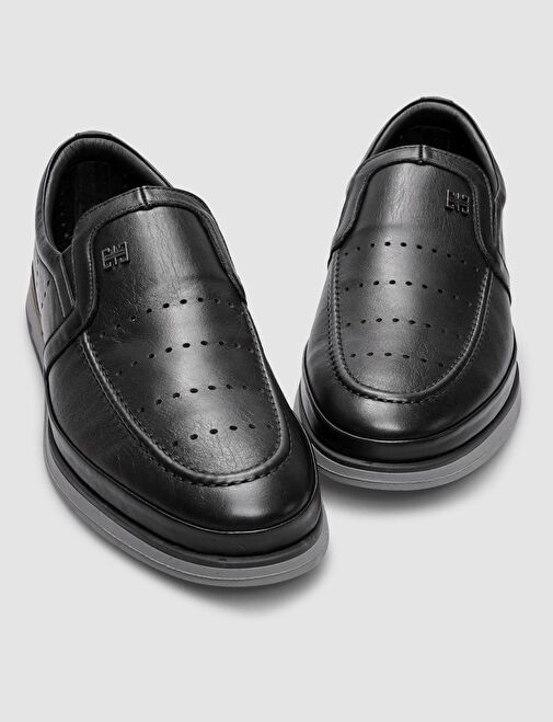 Hakiki Deri Siyah Erkek Günlük Ayakkabı - Görsel 5