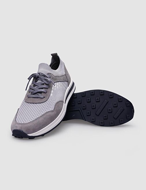 Triko Gri Bağcıklı Erkek Spor Ayakkabı - Görsel 5