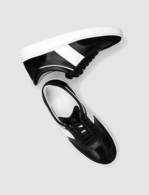 %100 Hakiki Deri Siyah Süet Kadın Spor Ayakkabı - Görsel 5