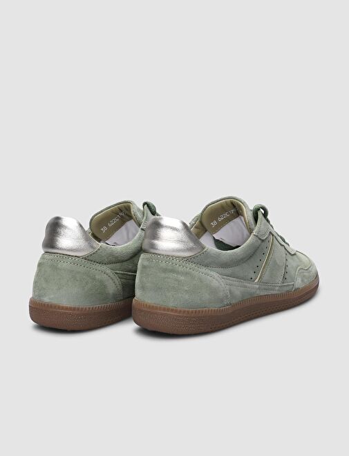 Cabani Ayakkabı Yeşil Kadın Süet Sneaker 30296 - Görsel 4