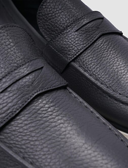 %100 Hakiki Deri Gri Erkek Günlük Ayakkabı - Görsel 5