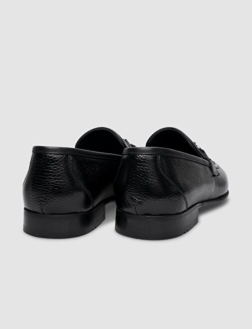 %100 Hakiki Deri Siyah Tokalı Erkek Klasik Ayakkabı - Görsel 4