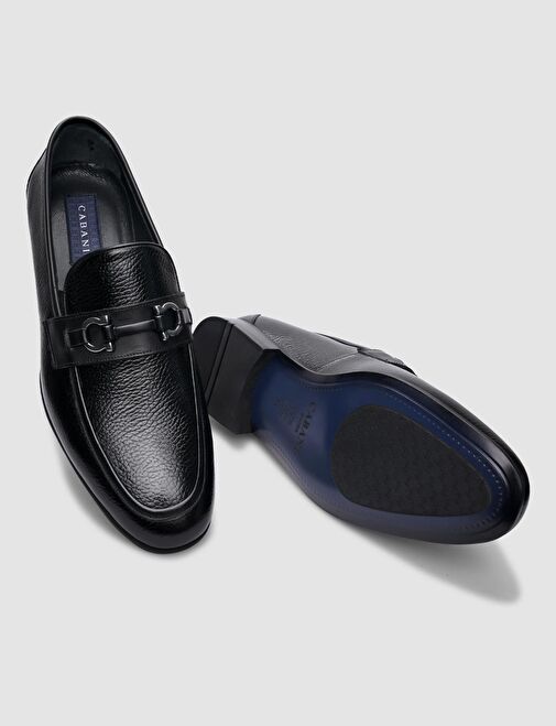 %100 Hakiki Deri Siyah Tokalı Erkek Klasik Ayakkabı - Görsel 5