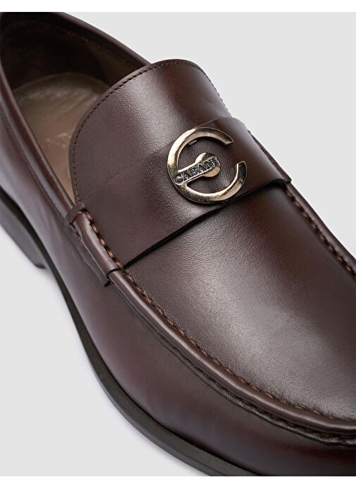 %100 Hakiki Deri Kahverengi Tokalı Erkek Günlük Ayakkabı - Görsel 6