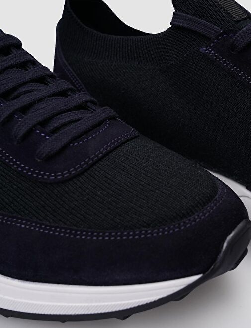 Triko Lacivert Bağcıklı Erkek Sneaker - Görsel 5