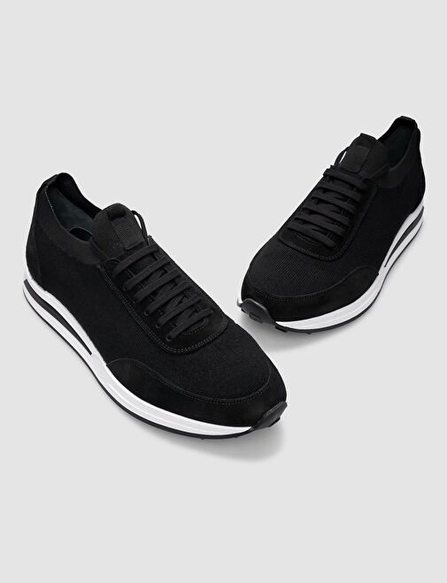 Cabani Ayakkabı Siyah Erkek Süet Sneaker 124356R - Görsel 5