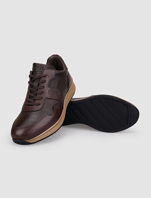 Cabani Ayakkabı Kahverengi Erkek Deri Sneaker 124738 - Görsel 5