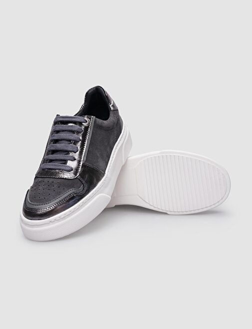 Cabani Ayakkabı Bej-Altın Kadın Deri Sneaker 102355 - Görsel 5