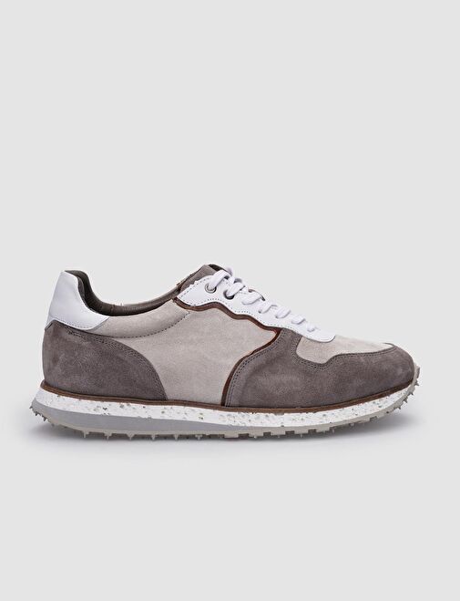 Cabani Ayakkabı Gri-Beyaz Erkek Deri Sneaker 124421R - Görsel 2