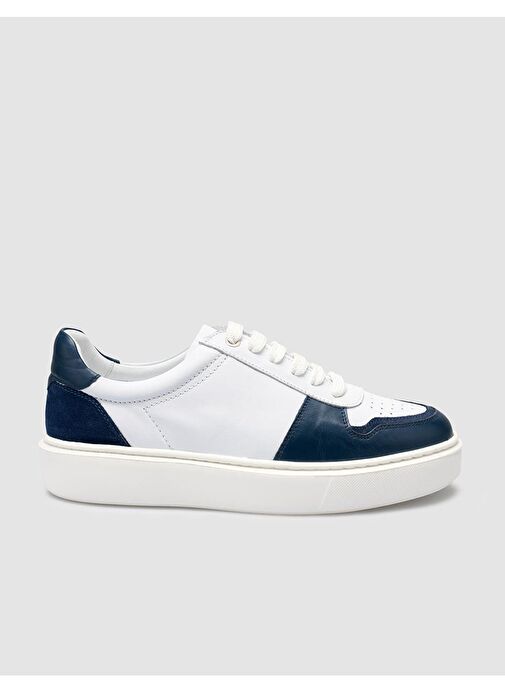 Cabani Ayakkabı Beyaz-Mavi Erkek Deri Sneaker 125038M - Görsel 2