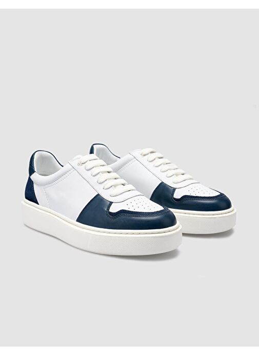 Cabani Ayakkabı Beyaz-Mavi Erkek Deri Sneaker 125038M - Görsel 3