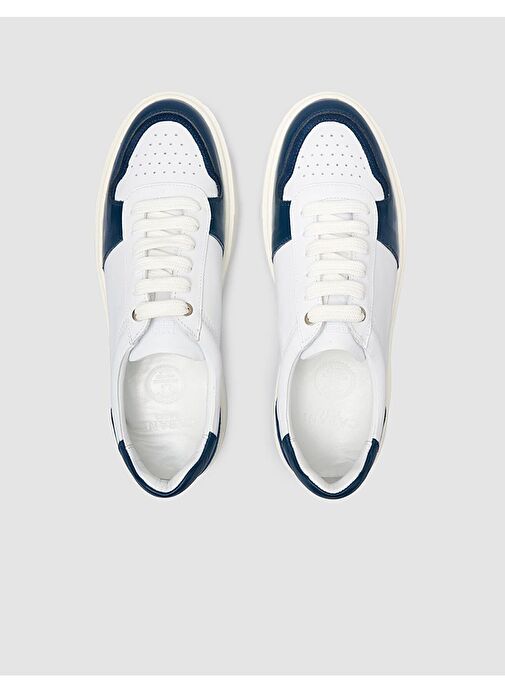 Cabani Ayakkabı Beyaz-Mavi Erkek Deri Sneaker 125038M - Görsel 5