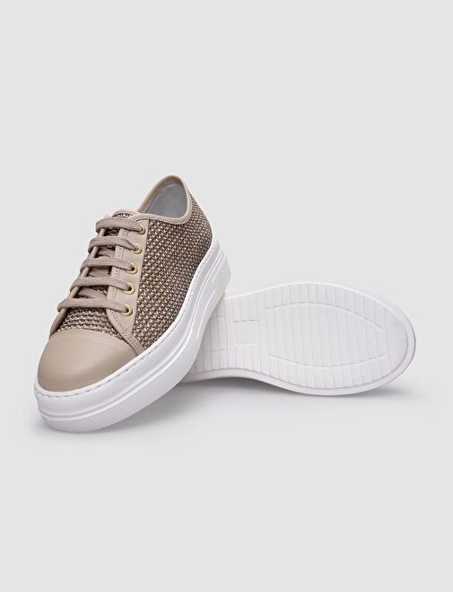 Cabani Ayakkabı Siyah Kadın Deri Sneaker 125042 - Görsel 5