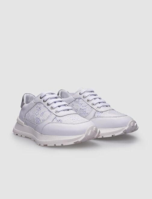 Cabani Ayakkabı Bej Kadın Deri Sneaker 125043 - Görsel 3