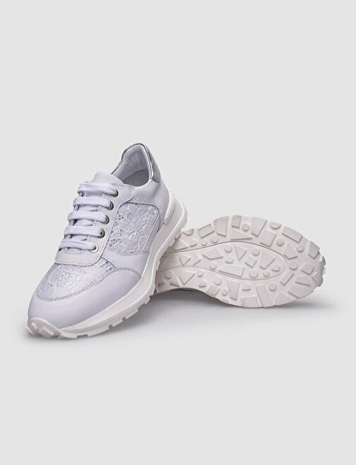 Cabani Ayakkabı Bej Kadın Deri Sneaker 125043 - Görsel 5