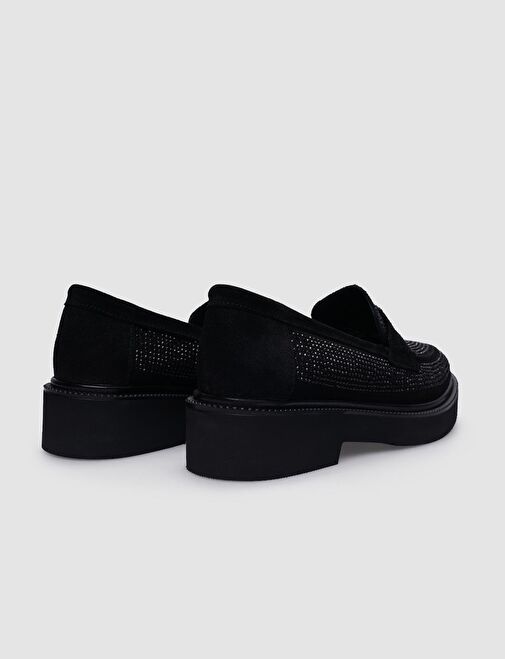 Cabani Ayakkabı Siyah Kadın Süet Düz Ayakkabı 125298 - Görsel 4