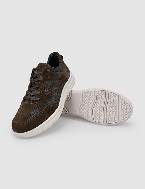 Cabani Ayakkabı Haki Kadın Süet Sneaker 125502 - Görsel 5